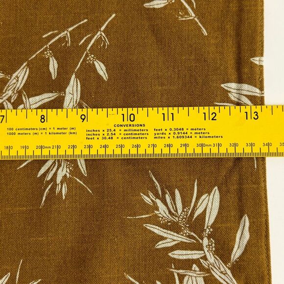 4 Tan & White Botanical Fabric Placemats - Picture 6 of 6